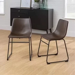 Luxury Home Hotel Industrial Furniture PU Leather Dining Room Chair with Metal Legs