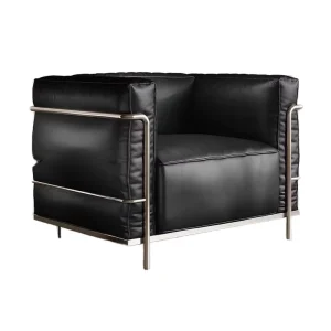 Luxury Hotel Bedroom Living Room Leisure Armchair Synthetic Leather Modern Accent Chair Black Home Office Dining