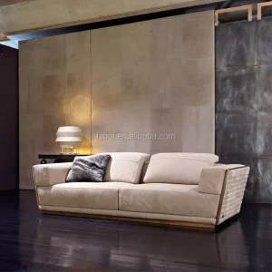 Luxury Hotel Executive Living Room Wood Sofa Furniture Villa Project Customize Sofas F009