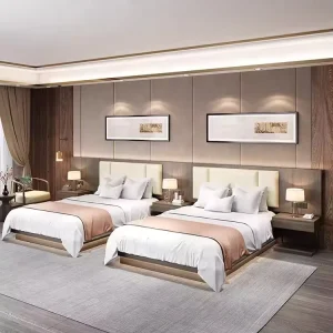Luxury Hotel Furniture 5 Star Hilton Customized Hotel Bedroom Sets Bed