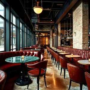 Luxury Hotel Furniture Restaurant Round Marble Table Leather Chair Half Circle Curved Tufted Leather Booth Seating