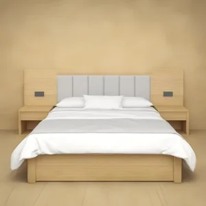 Luxury Hotel King Size Double Bed Bedroom Furniture Gold Bed Set Modern Wooden Bed