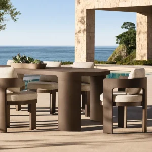 Luxury Hotel Modern Table and Chair Set Villa Comfy Furniture Aluminum Waterproof Table and Chairs Set for Outdoor and Garden
