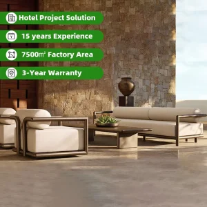 Luxury Hotel Sofa Set Outdoor Aluminum Furniture Garden Villa Resort Minimalist Customizable Durable Waterproof Patio Furniture