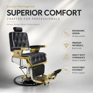 Luxury Hydraulic Barber Chair Vintage Salon Styling Chair Heavy Duty Reclining Barber Chair Professional Barbershop Furniture