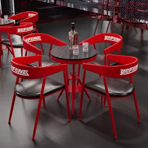 Luxury Industrial Iron Round Bar Table Chair Set Home Bar Restaurant Hotel Gym Outdoor Dining Furniture Durable Eco Friendly