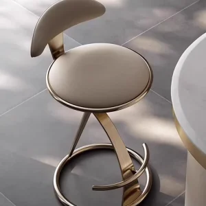 Luxury Italian Bar Chair with Simple Modern High Stool for Kitchen Hotel Venues