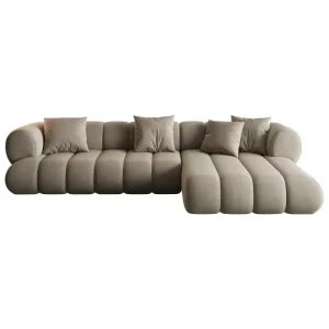 Luxury Italian Design Modular Style Sectional Sofa Puffy Velvet Couch for Living Room Villa Hotel Project Customizable OEM