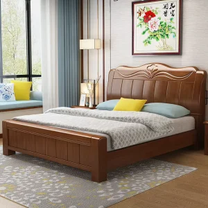 Luxury King Size Bed Frame Modern Home Furniture Hotel Bedroom Furniture Solid Wood Storage Bed Frame