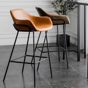 Luxury Leather Modern Restaurant Coffee Shop Home Bar Furniture High Chair Counter Kitchen Bar Stool