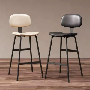 Luxury Leather Solid Modern Hotel Bar Stool Restaurant Furniture Design New Style Restaurant Metal Black Dining Chairs