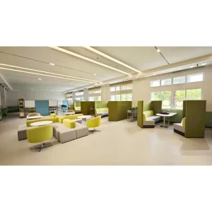 Luxury Leisure Reading Room High Partition Back Sofa Booth Modern School Furniture Set Library Tables and Chairs