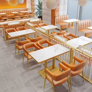 Luxury Light Style Modern Commercial Restaurant Set Booth Sofa Combo Tables Chairs Coffee Restaurants Tea Shops Burgers Cake