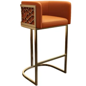 Luxury Lite High Backed Bar Stools Modern Minimalist Leather Design for Home Bar Indoor Outdoor Dining Hotel Living Room Iron