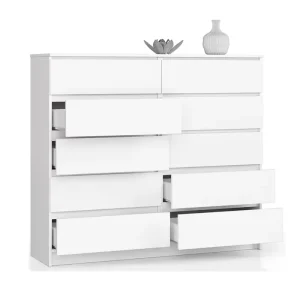 Luxury Living Room Bedroom Storage Corner Cabinet White Dresser Set Chest Drawers Wardrobe Hotel Panel 10 Drawers