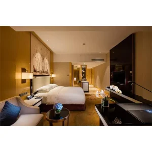 Luxury MDF Hotel Bedroom Set Modern Four-Point Wood Frame Chinese Design Premium Furniture Sets Bulk Manufacturer Direct