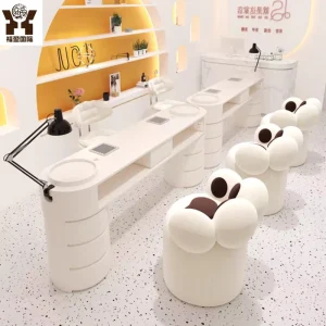 Luxury Manicure Table Set with Dust Collector Modern Nail Salon Workstation with Storage Drawers Beauty Salon Furniture