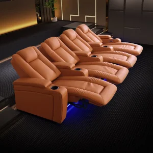 Luxury Manual Cinema Sofas Recliner Seating Home Theater Room Premium Leather Sofa Solution for School & Private VIP Cinema Use