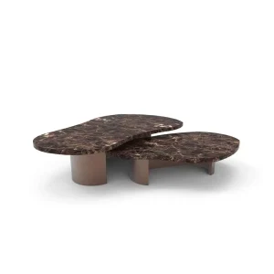 Luxury Marble Top Metal Coffee Tables Set Customized Coffee Tables