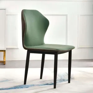 Luxury Metal Dining Chair with Leather Upholstery Backrest Comfortable Nordic Modern Design for Home Hotel & Restaurant Use