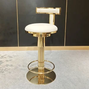 Luxury Metal High Bar Chair with Lifting Swivel Function Modern Backrest for Home Bar Dining Areas Commercial Spaces