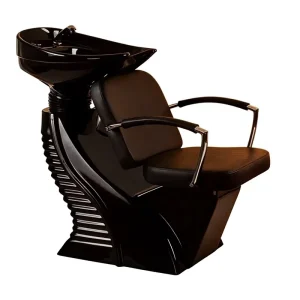 Luxury Metallic Leather Shampoo Chair & Bed for Hair Salon Barber Shop Water Rinse Commercial Premises Use