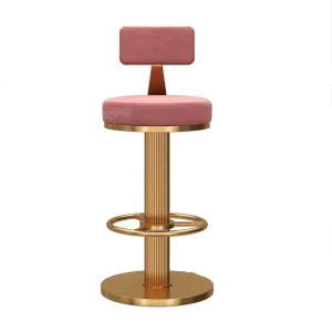 Luxury Mirror Golden Stainless Steel Bar High Stool Chair Hotel Wedding Party White Velvet Bar Stool Chairs