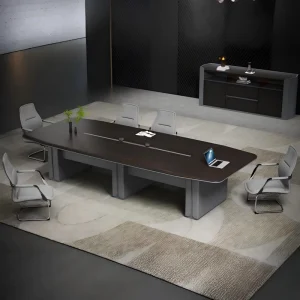 Luxury Modern 8-12 Person Conference Table with Smart Power Track System Sliding Socket for Boardroom Meeting