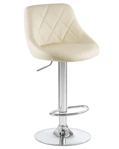 Luxury Modern Adjustable Bar Stools with Back Support PU Leather Stainless Base Dining Counter Height Chair for Home Bar