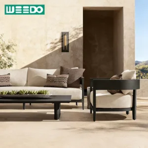 Luxury Modern Aluminum Outdoor Sofa Set Garden Furniture Waterproof Hotel Villa Resort Metal Outdoor Sofa Patio Furniture Set