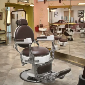Luxury Modern Barber Chair PU Leather 360 Degrees Rotation Height Adjustable Durable Commercial Salon Barber Chair Barbershop