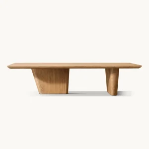 Luxury Modern Coffee Table Living Room Furniture Elegant Minimalist Brown Custom Wood Veneer Solid Wood Base