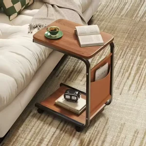 Luxury Modern Coffee Table with Wood Top Metal Frame for Living Room Villa Hotel Apartment Office Use Durable Eco Friendly