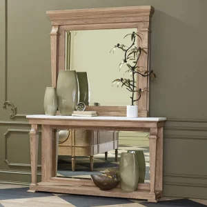 Luxury Modern Console Table Narrow Hallway Wood Material with Mirror Living Room Furniture Side Table