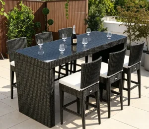 Luxury Modern Contemporary Counter Height Bar Stool Set of 4 with Rattan Wicker Metal Base Eco-Friendly Commercial Use