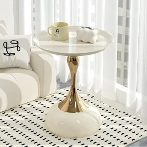 Luxury Modern Contemporary Minimalist Wooden Panel Coffee Table Set with Storage for Home Office