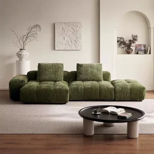 Luxury Modern Contemporary Sa baa Italia Eco Friendly Sponge Upholstered L Shape Sectional Vacuum Compressed Sofa for Villa