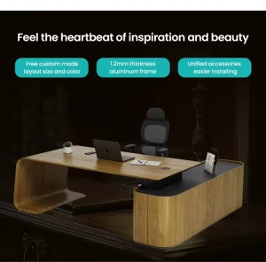 Luxury Modern Convertible L Shaped Executive Office Desk with Wood Computer Table for Boss Manager