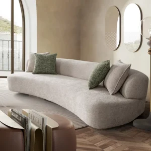 Luxury Modern Couches Sectional l Shaped Sofa Fabric Curved Minimalist Sofa for Hotel Party
