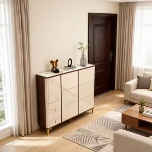 Luxury Modern Durable Eco-Friendly MDF Ultra-Thin Adjustable Shoe Cupboard Large Storage Organizer Living Room Wooden Shoe Racks