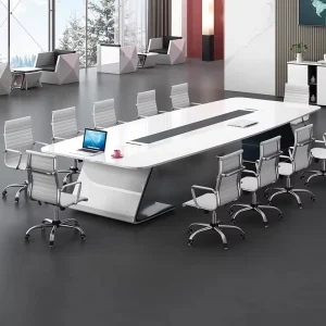 Luxury Modern Executive Conference Table with Wooden Top Extendable Customized Size for Boardroom Office Meeting Training Rooms