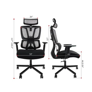 Luxury Modern Executive Staff Office Chair Ergonomic Mesh Fabric and Foam Adjustable Headrest Durable Steel Material