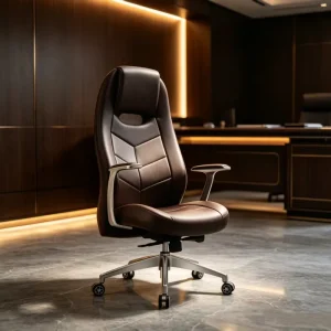 Luxury Modern Executive Swivel Chair PU Leather Wood Frame Adjustable Height Comfortable Office Chair for Commercial Use
