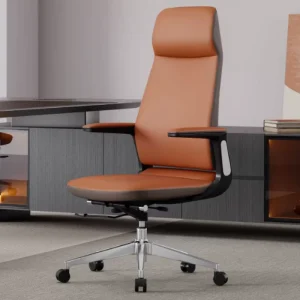 Luxury Modern Executive Swivel Office Chair for Home Office with Ergonomic Design Adjustable Height Nylon Base