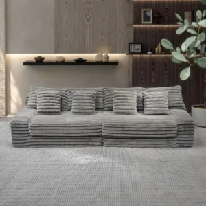 Luxury Modern Fabric Corner Combination Sofa Bed Sectional Foldable High-Density Foam Apartment Mall Villa Living School Hotel