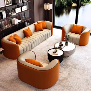 Luxury Modern Fabric Sectional Sofa and Coffee Table Set for Business Reception Hotel Lobby Office Meetings & Negotiation