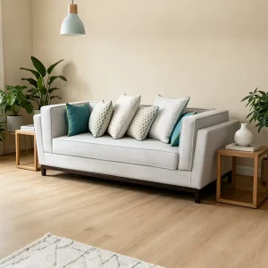 Luxury Modern Factory Hotel Lobby Villa Club Living Room Fabric Upholstery Soft Three Seater Sofa for Waiting Area