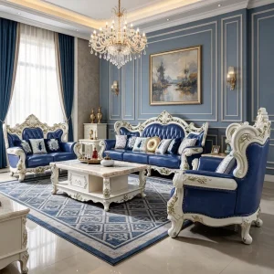 Luxury Modern Genuine Leather Sofa Set Adjustable Headrest Custom Size for Living Room Hotel Villa Boutique Hotel Showroom