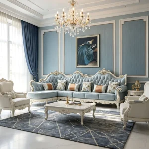 Luxury Modern Genuine Leather Sofa Set Adjustable Headrest Custom Size for Living Room Hotel Villa Boutique Hotel Showroom