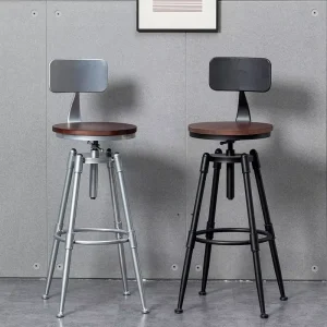 Luxury Modern Golden Chrome Base Swivel Bar Stool Adjustable Height Iron Frame for Hotel Cafe Kitchen Home Bar Dining
